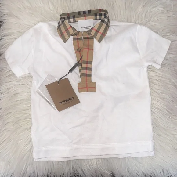 Polo Collar Boys Burberry Tops Burberry Little Boy's Boy's Check